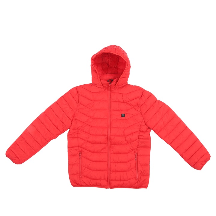 Jacheta cu gluga cu incalzire electrica, 3 temperaturi, control unic, 2 zone, jacheta termica incalzita prin USB pentru barbati, femei