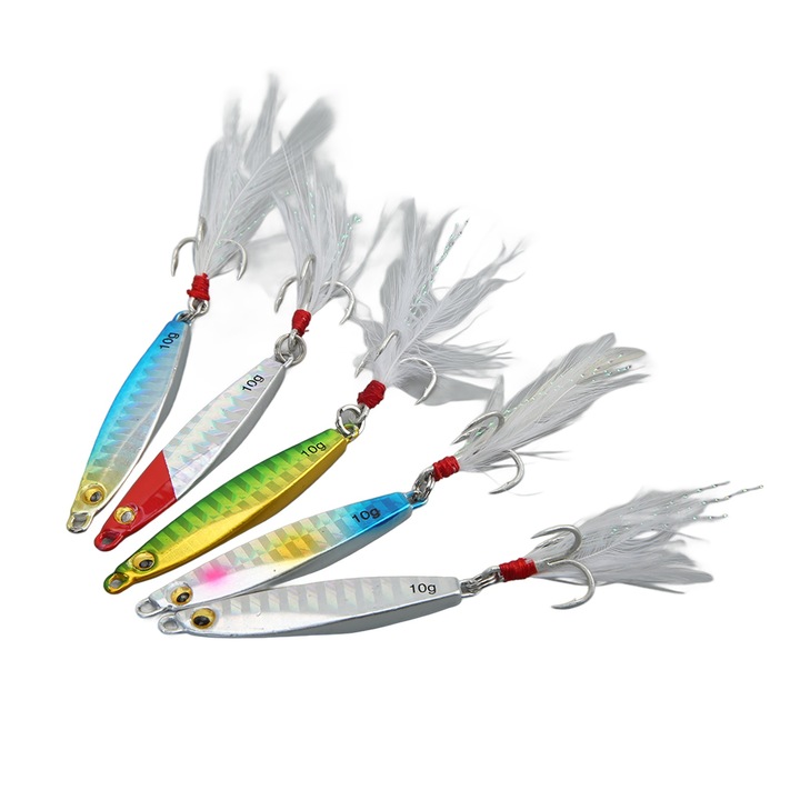 Momeala cu placi de fier, Enforose, 5 buc set 10g barba rezistenta coroziune metalica lovitura lunga pescuit