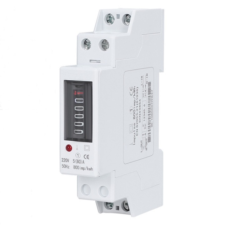 Монофазен измервателен уред, LEIISVK, 30A, 220V, бял, приложен