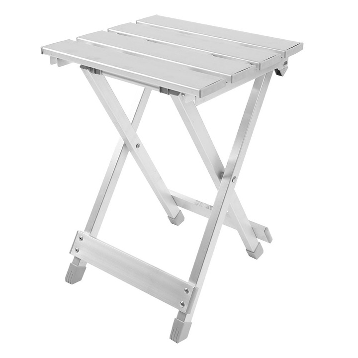 Scaun pliabil din otel inoxidabil, Enforose, design anti-alunecare, 28x25.5x38.5cm, pentru pescuit si camping