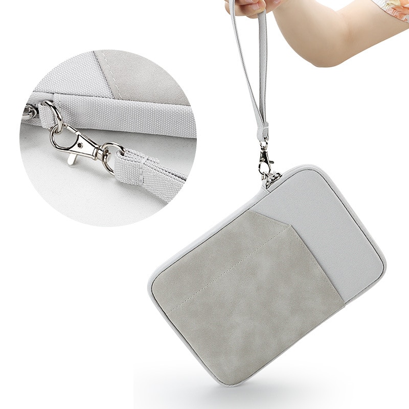 Cutie de stocare pentru tableta, poate stoca incarcatorul cablului de date pentru telefonul mobil, 7,9/8-10,8/11 inci, buzunar digital intern, protectie completa, valoare ridicata, design cu doua straturi, gri
