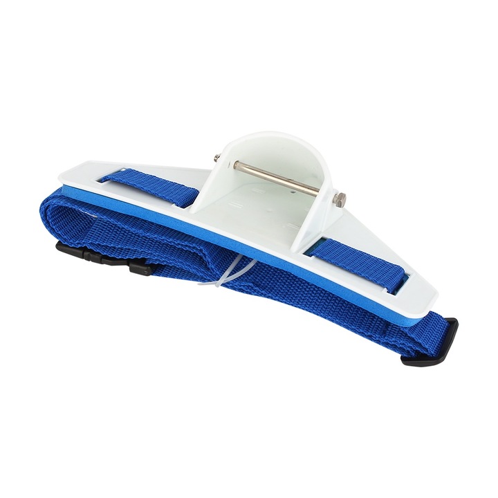 Curea de pescuit AMRINUGL, suport ajustabil pentru talie, material plastic, alb/albastru, 21x14cm