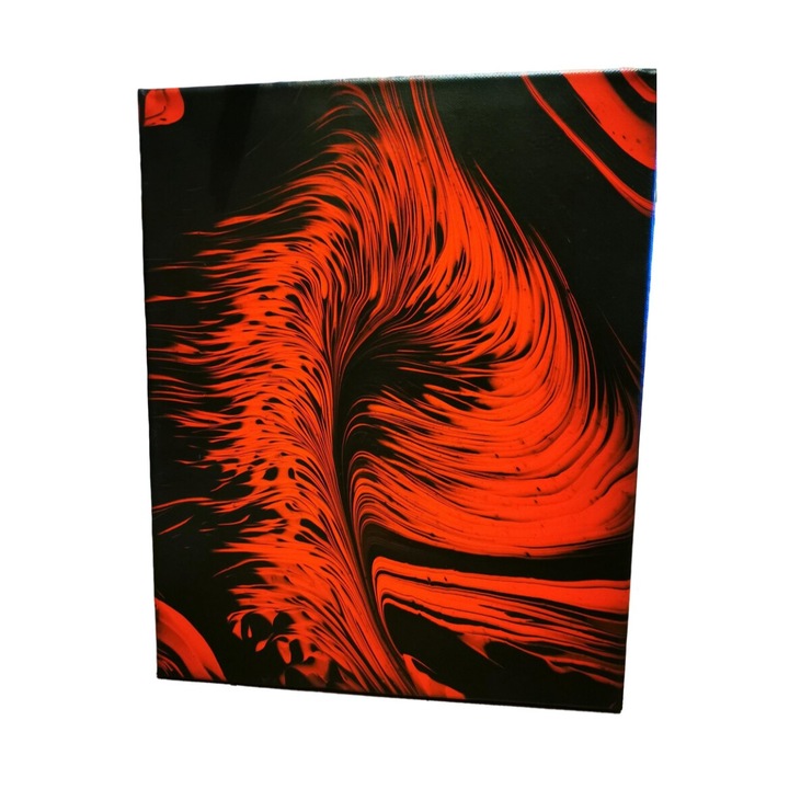 Tablou pictat manual, Senses, culori Rosu si Negru, Produs Artizanat