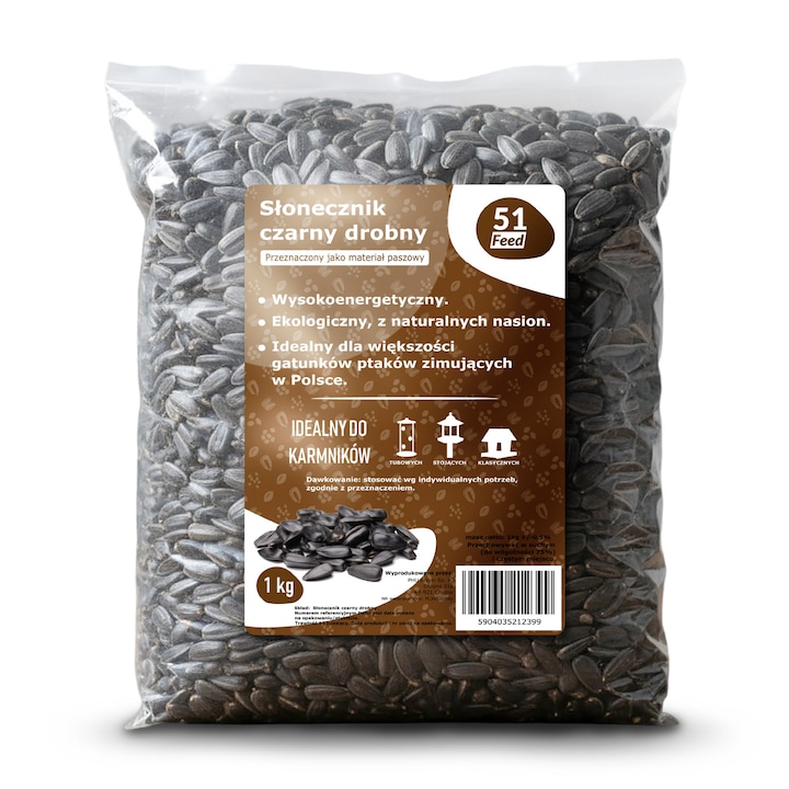 Seminte negre de floarea-soarelui pentru pasari 1 kg – hrana naturala, bogata in grasimi si proteine, fara amestecuri