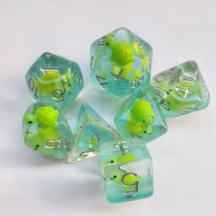 Különböző kockakészlet, 6 gyanta kocka, 16 mm, társasjátékokhoz