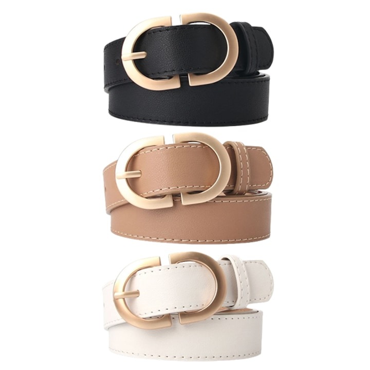 3 db női öv készlet, WELUOT, bőr, többszínű