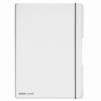 Caiet Herlitz MyBook Flex, logo negru, A4, 40 file, dictando, coperta PP, transparent