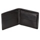 Portofel pentru barbati Bugatti Atlanta, Din piele naturala nappa si poliester, 12 x 9,5 cm, Negru