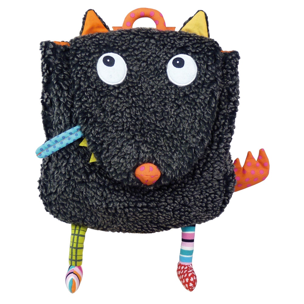 Rucsac mare cu Lupul Nazdravan, Ebulobo, multicolor