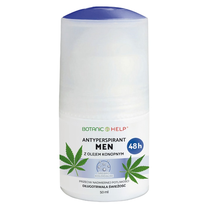 Мъжки антиперспирант BotanicHELP с масло от коноп, 50 ml, ефект на свежест, 48h