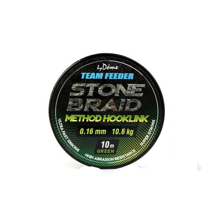 Fir textil Team Feeder Stone Braid Method Hooklink Green 0.20mm/15.2kg/10m