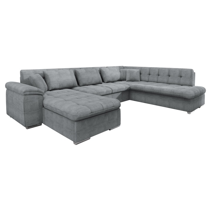 Coltar rabatabil Tony Bis, MIRJAN24, stanga, gri deschis, 348x205x76 cm