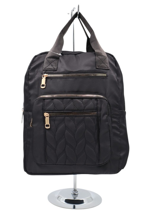 Női hátizsák tartós textil anyagból, állítható pántokkal, R2282, fekete