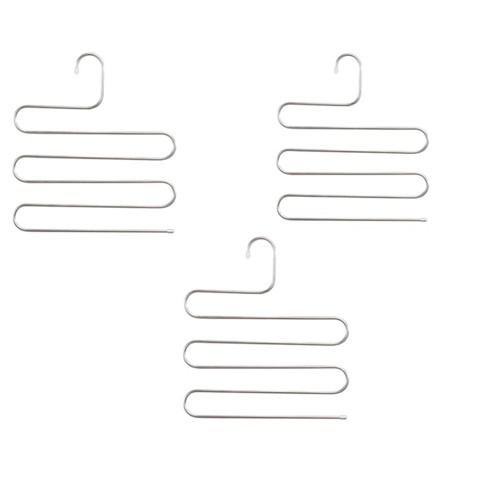 Set Umerase Organizator pentru Pantaloni, din Metal, Blusmart, Argintiu, 3 Buc