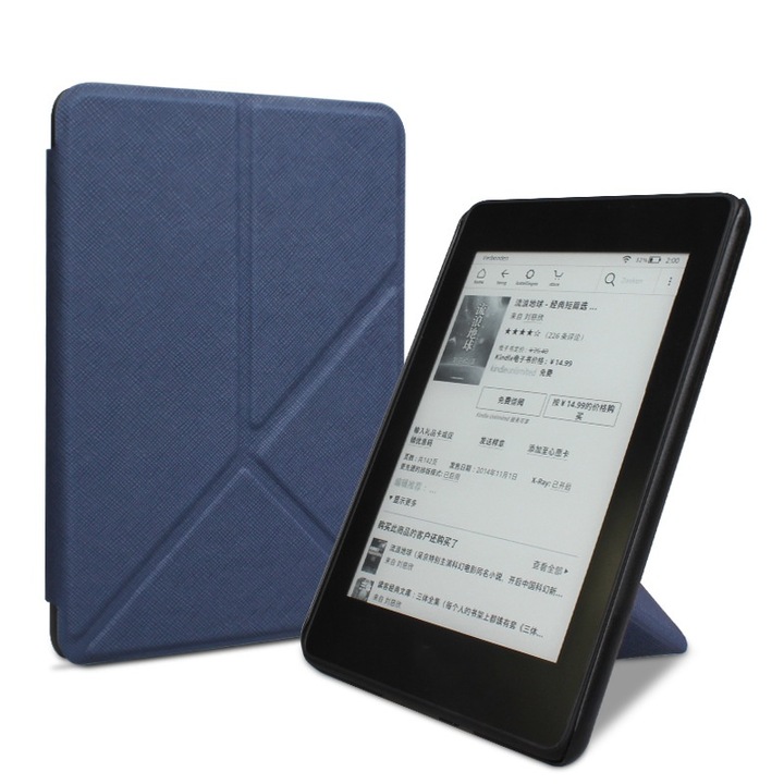 Калъф за Kindle Paperwhite 2021 11th Generation и Kindle Paperwhite Signature Edition, сгъваема стойка, автоматично активиране, 178x130x13mm, тъмно син
