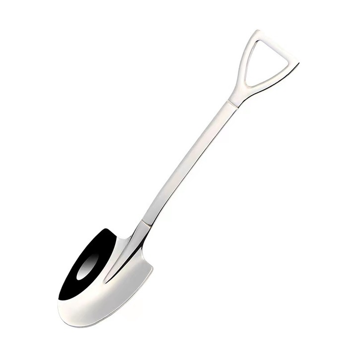 Set polonice pentru inghetata 5 bucati, argintii