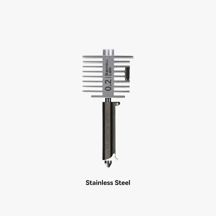 Hotend rozsdamentes acél fúvókával, Bambu Lab, 0,2 mm, Bambu Lab A1 és A1 Mini számára