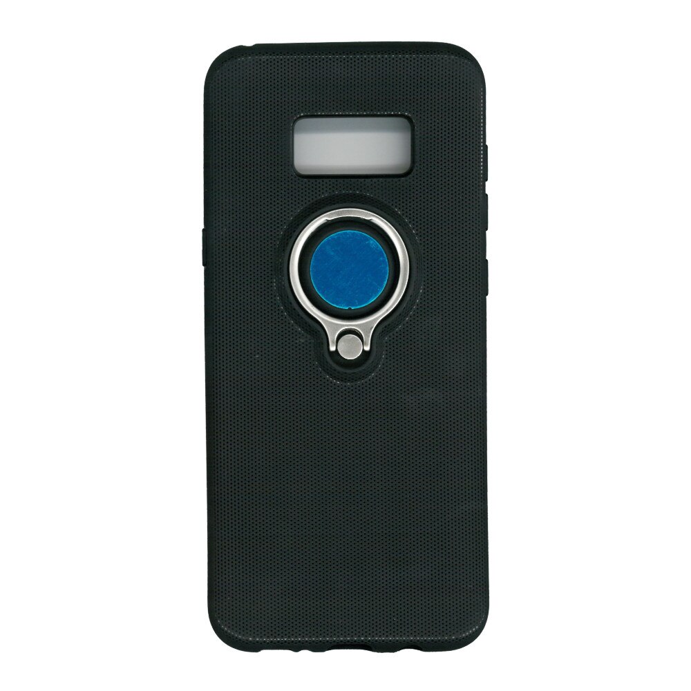 Husa EuroCELL din silicon, cu magnet si inel suport pentru Galaxy S8 plus, negru