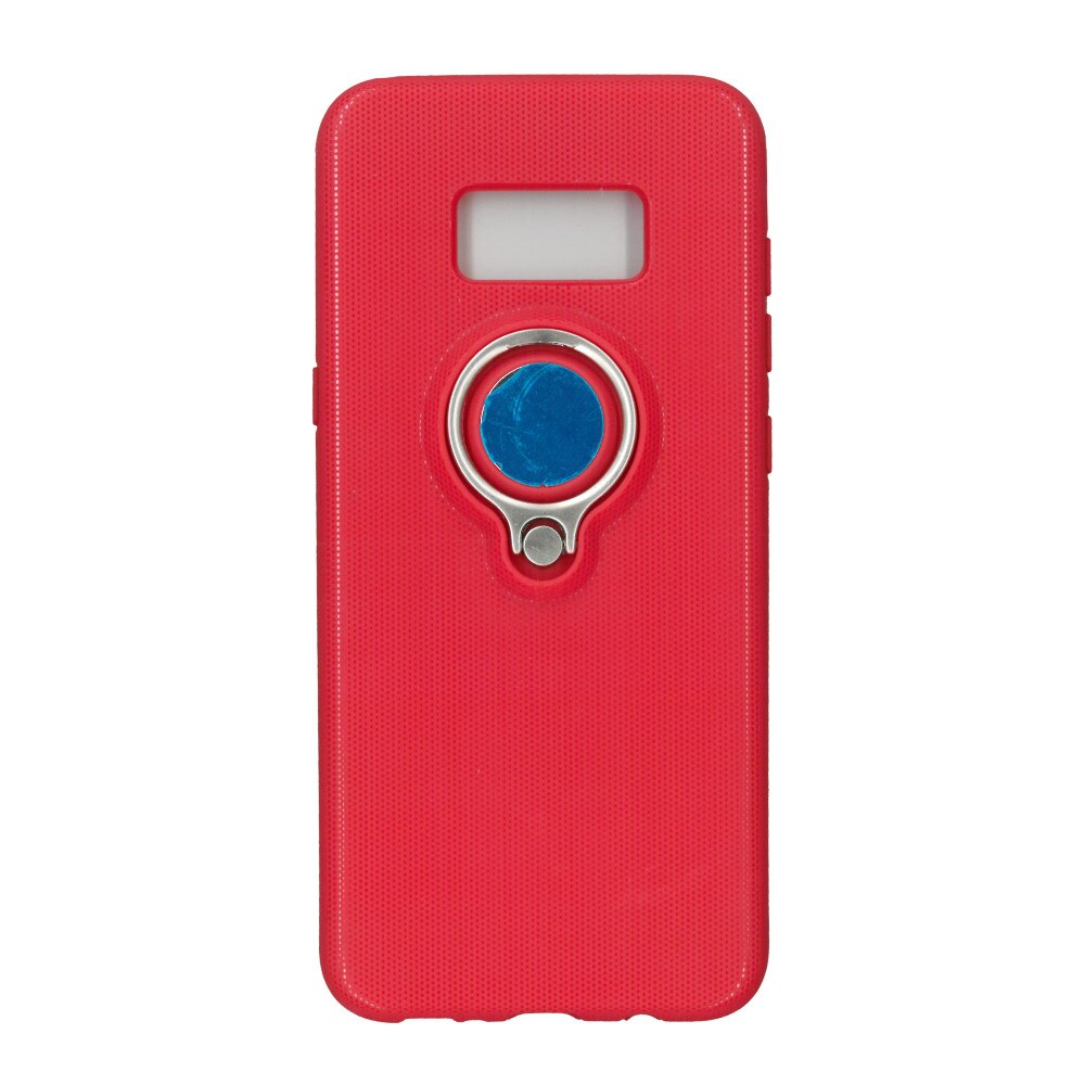 Husa EuroCELL din silicon, cu magnet si inel suport pentru Galaxy S8 plus, rosu