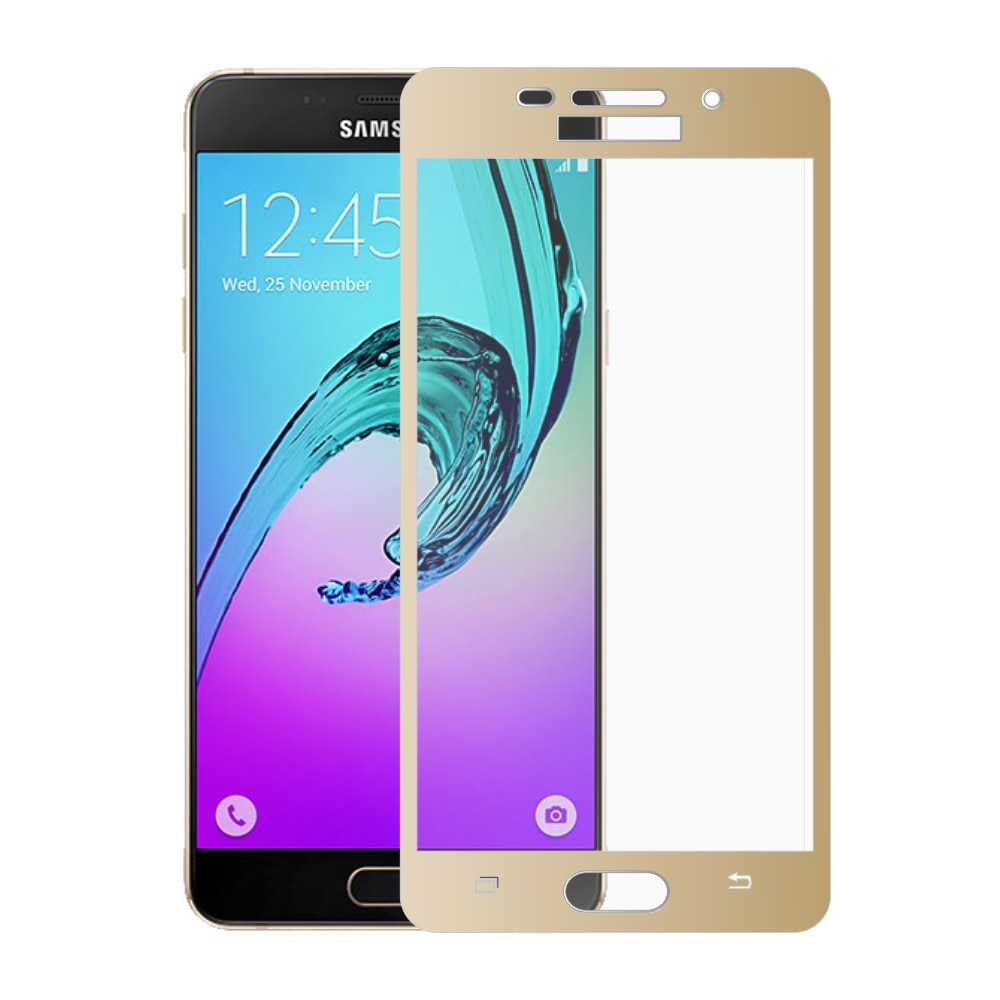 Folie din sticla temperata full size OkMore pentru Galaxy A7 2016, auriu