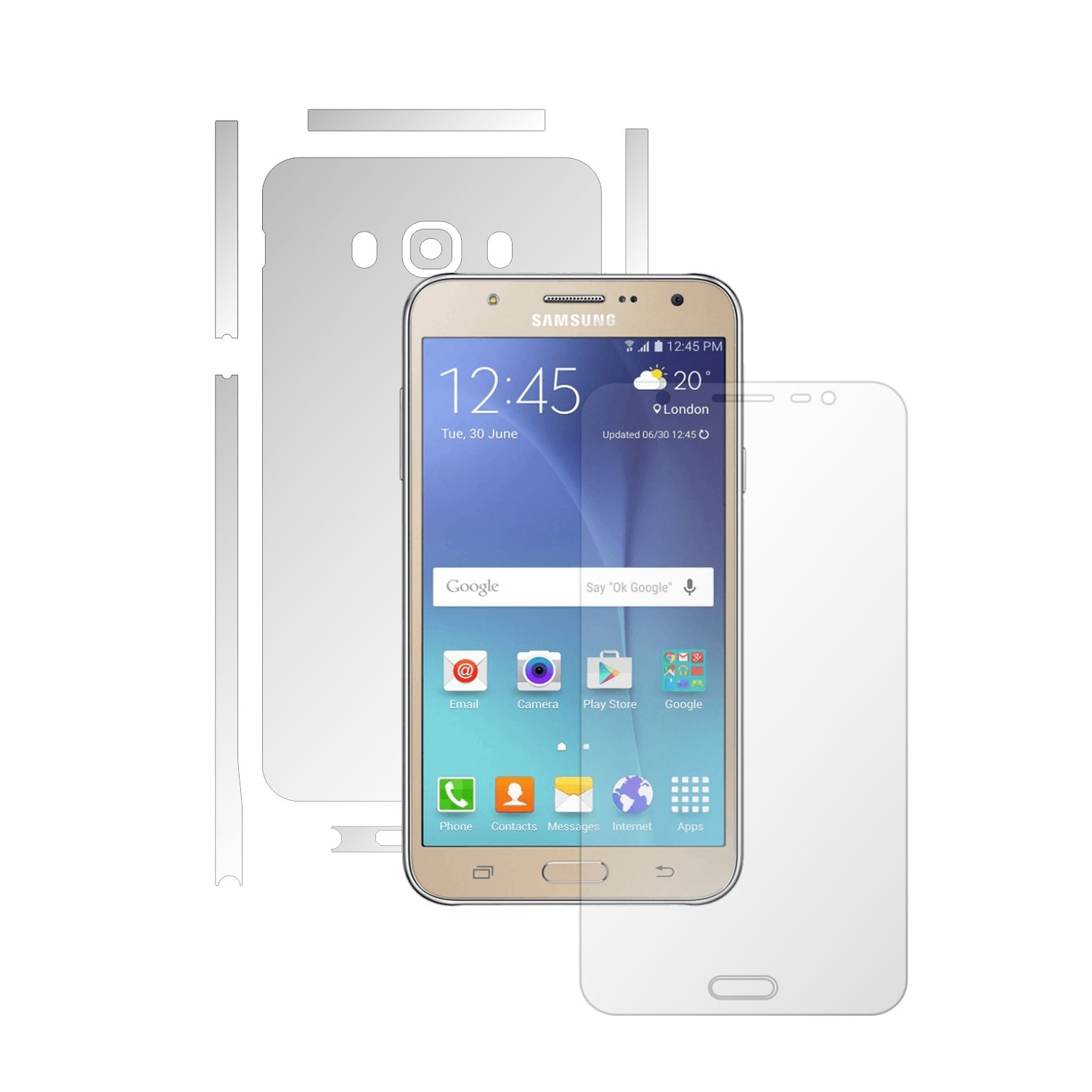 1 + 1 GRATUIT - Samsung Galaxy J7 2016 - Invisible Skinz HD - Folie Protectie Siliconica Ultra-Clear pentru Ecran,Carcasa Spate si Laterale, Husa Transparenta Full Body Cover Edge to Edge de tip Skin Adeziv