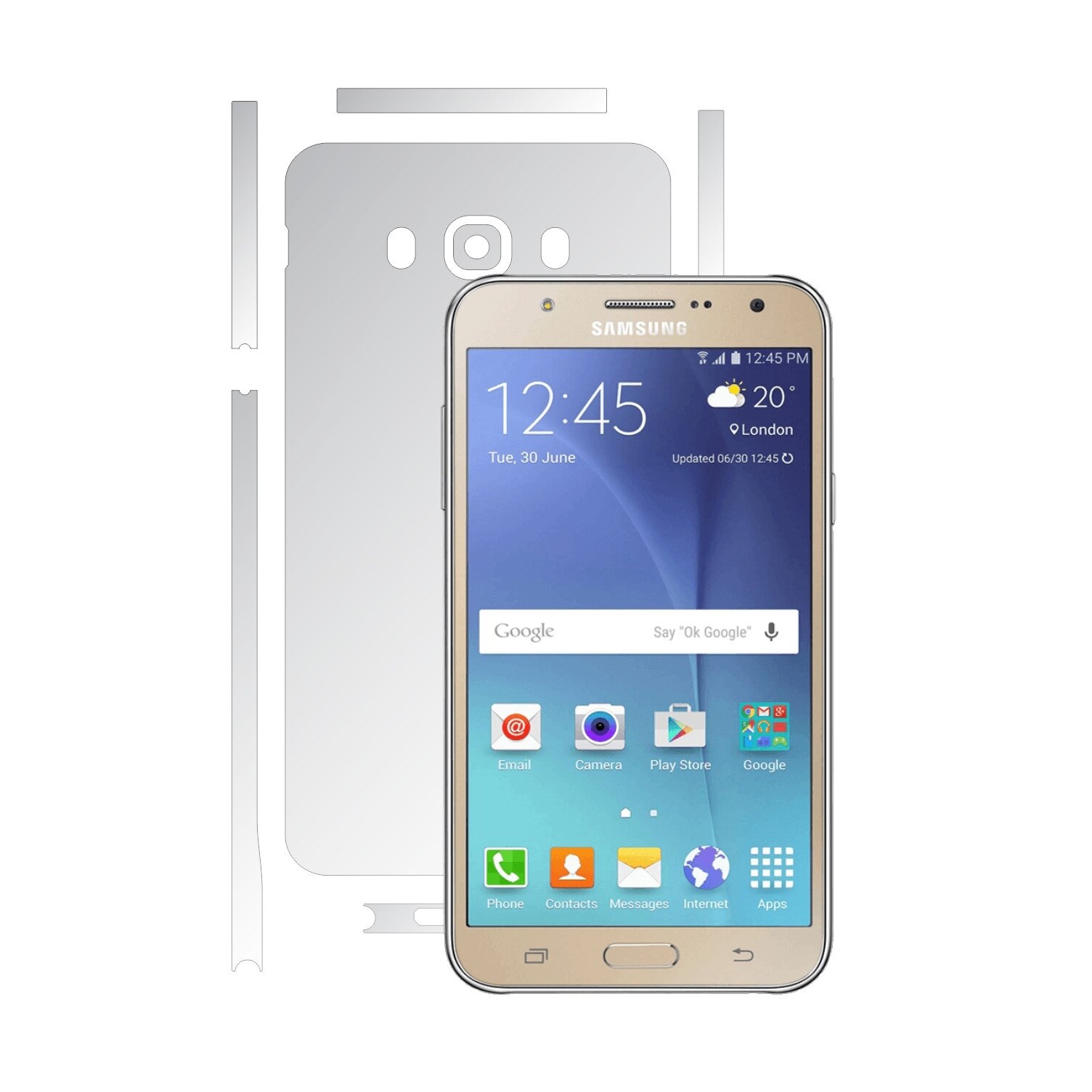 Folie Protectie Invisible Skinz Ultra-Clear HD, Husa Transparenta de tip Skin Adeziv pentru Carcasa si Laterale, dedicata Samsung Galaxy J7 2016