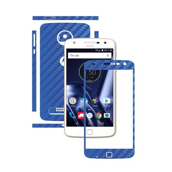 Folie de protectie Carbon Skinz, Husa de tip Skin Adeziv pentru Carcasa, Carbon Albastru dedicata Motorola Moto Z Play Folie de protectie Carbon Skinz, Husa de tip Skin Adeziv pentru Carcasa, Carbon Albastru dedicata Motorola Moto Z Play