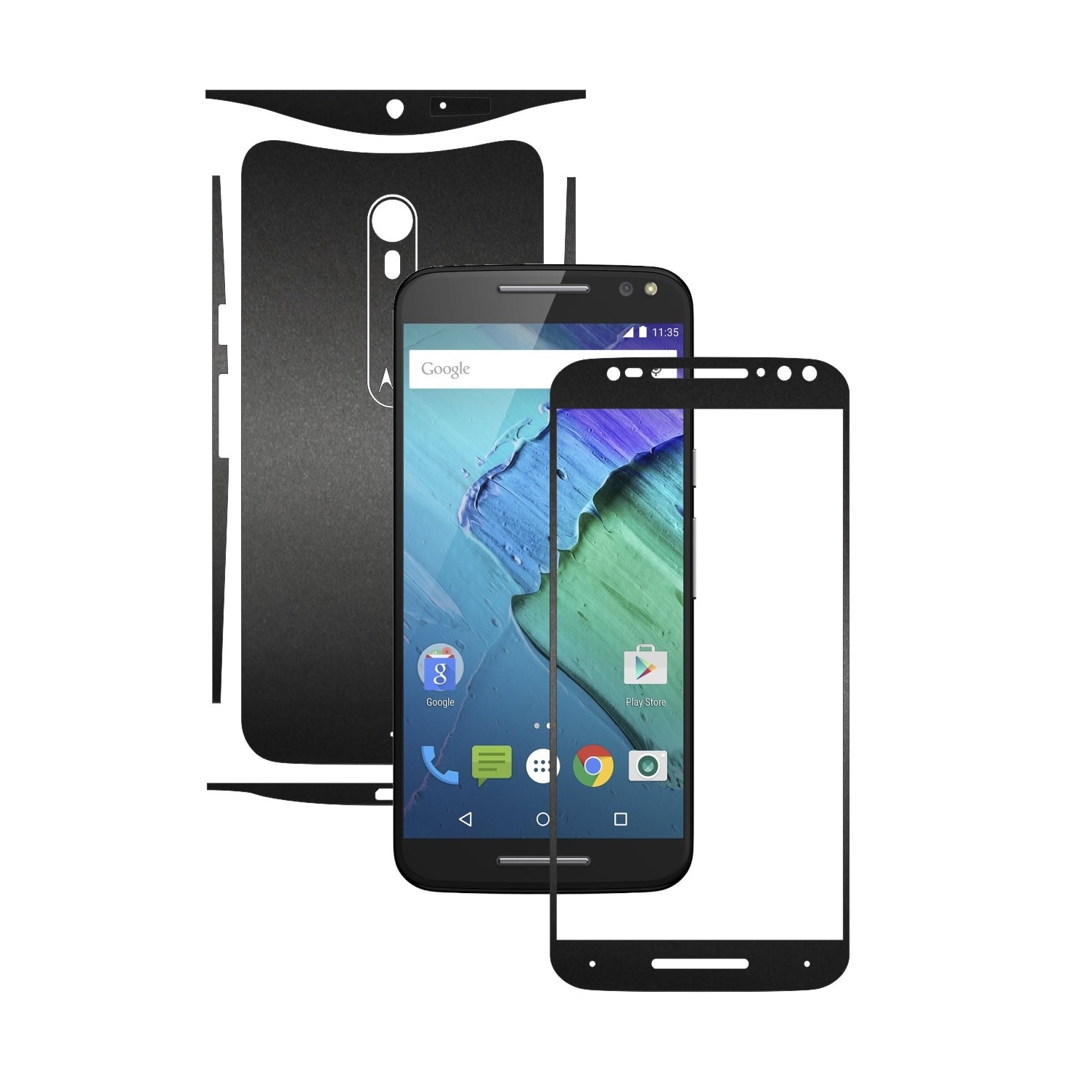 Folie de protectie Carbon Skinz, Husa de tip Skin Adeziv pentru Carcasa, Negru Mat dedicata Motorola Moto X Pure, X Style