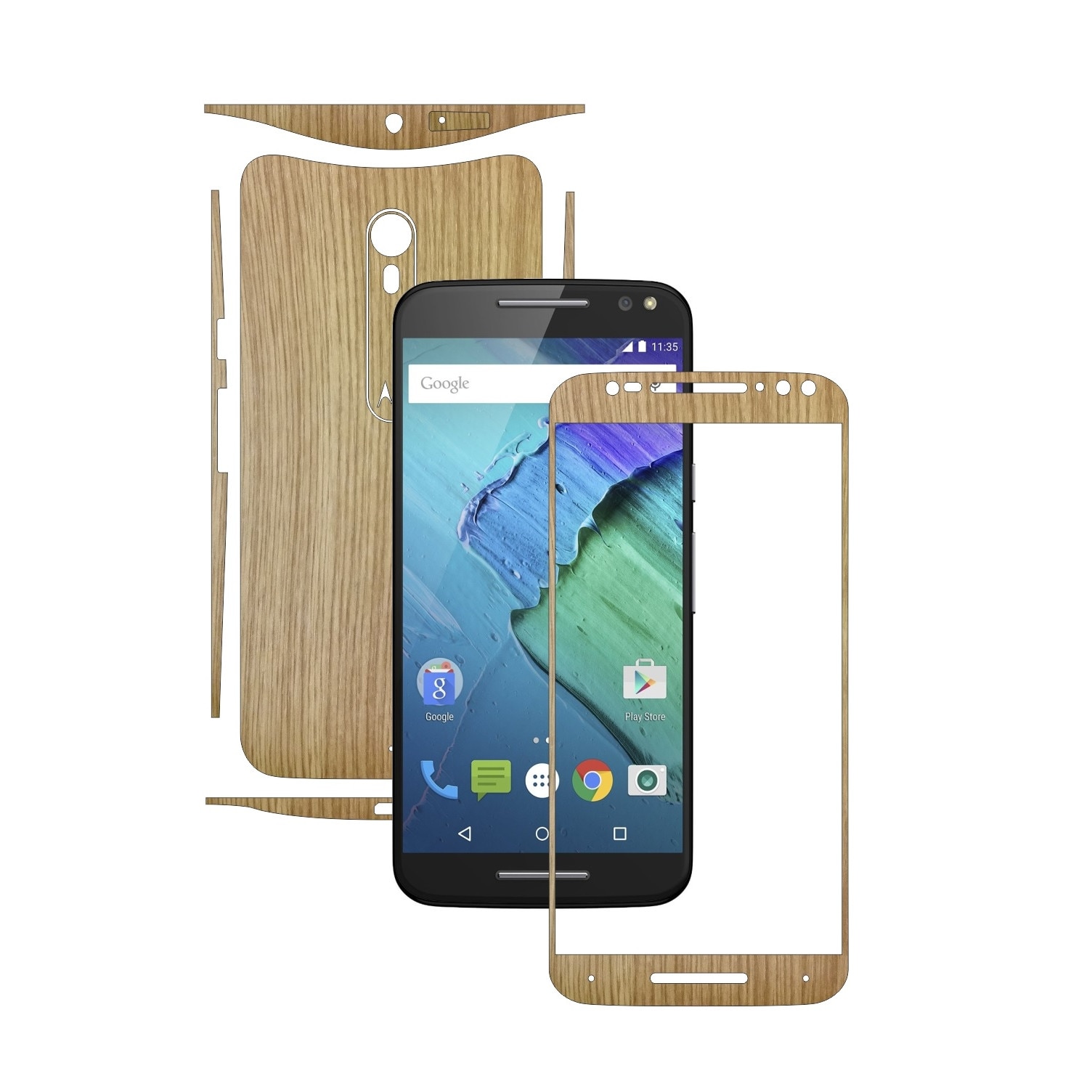 Folie de protectie Carbon Skinz, Husa de tip Skin Adeziv pentru Carcasa, Lemn Stejar dedicata Motorola Moto X Pure, X Style