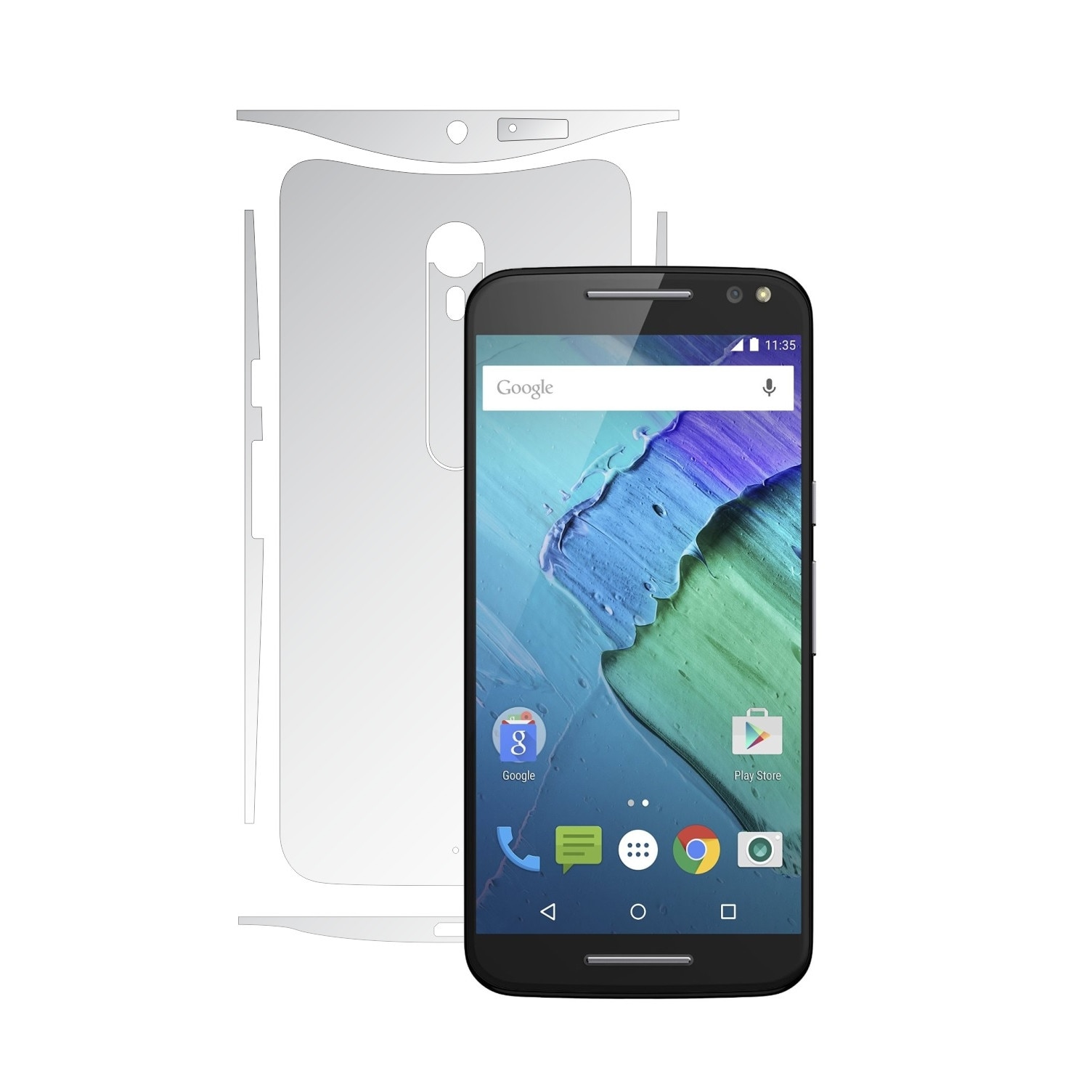 Folie Protectie Invisible Skinz Ultra-Clear HD, Husa Transparenta de tip Skin Adeziv pentru Carcasa si Laterale, dedicata Motorola Moto X Pure, X Style