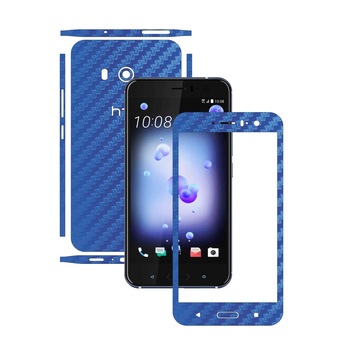 Folie de protectie Carbon Skinz, Husa de tip Skin Adeziv pentru Carcasa, Carbon Albastru dedicata HTC U11 Folie de protectie Carbon Skinz, Husa de tip Skin Adeziv pentru Carcasa, Carbon Albastru dedicata HTC U11