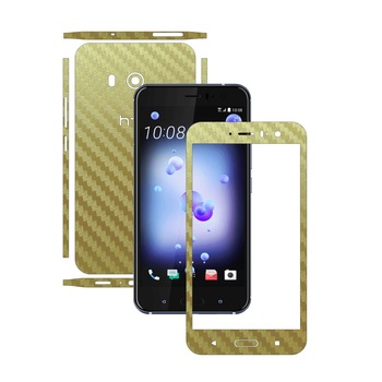 Folie de protectie Carbon Skinz, Husa de tip Skin Adeziv pentru Carcasa, Carbon Auriu dedicata HTC U11 Folie de protectie Carbon Skinz, Husa de tip Skin Adeziv pentru Carcasa, Carbon Auriu dedicata HTC U11