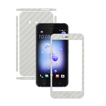 Folie de protectie Carbon Skinz, Husa de tip Skin Adeziv pentru Carcasa, Carbon Alb dedicata HTC U11 Folie de protectie Carbon Skinz, Husa de tip Skin Adeziv pentru Carcasa, Carbon Alb dedicata HTC U11