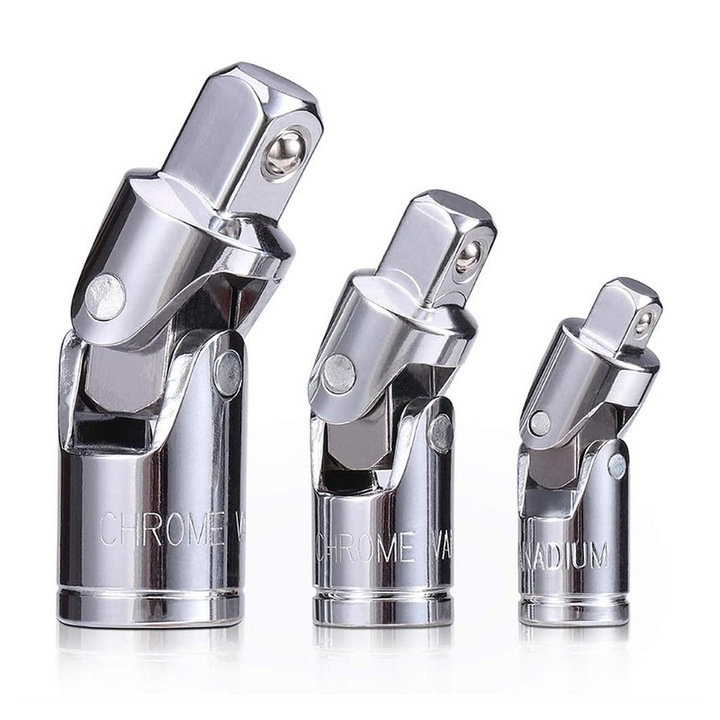 Set 3PCS adaptoare universale Yakumuz, otel crom vanadiu, 1/4IN, 3/8IN, 1/2IN