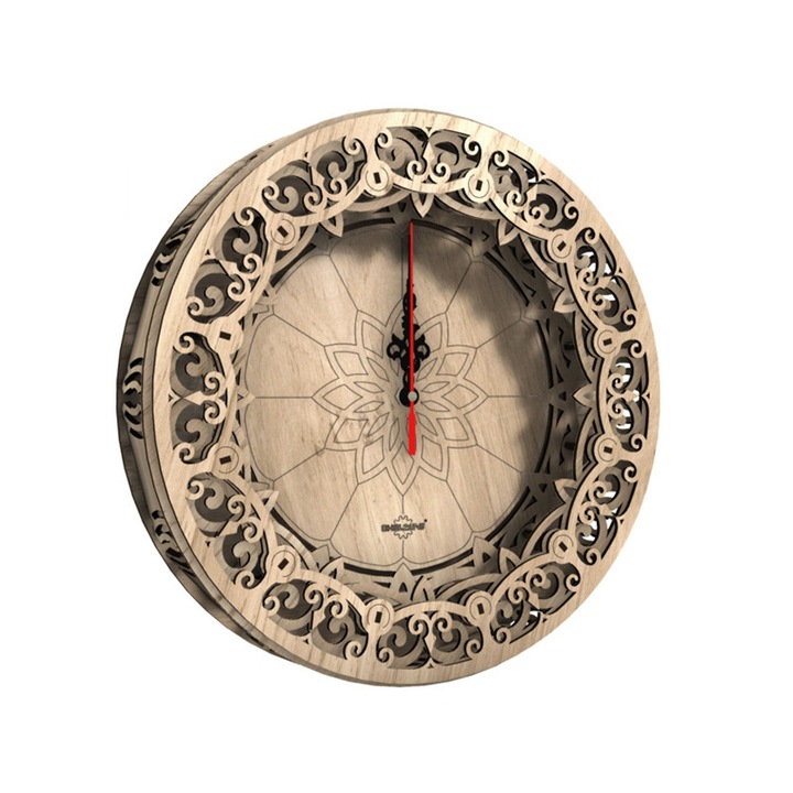 Fudisenn kerek falióra, DIY Vintage modell, 3D-s kirakós dizájn, környezetbarát anyag