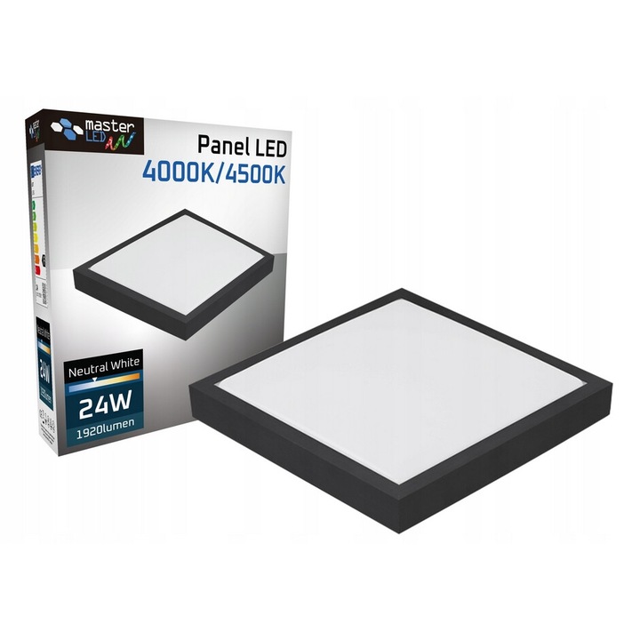 LED стенна лампа 24W MasterLED 4000K, 280x280x30mm