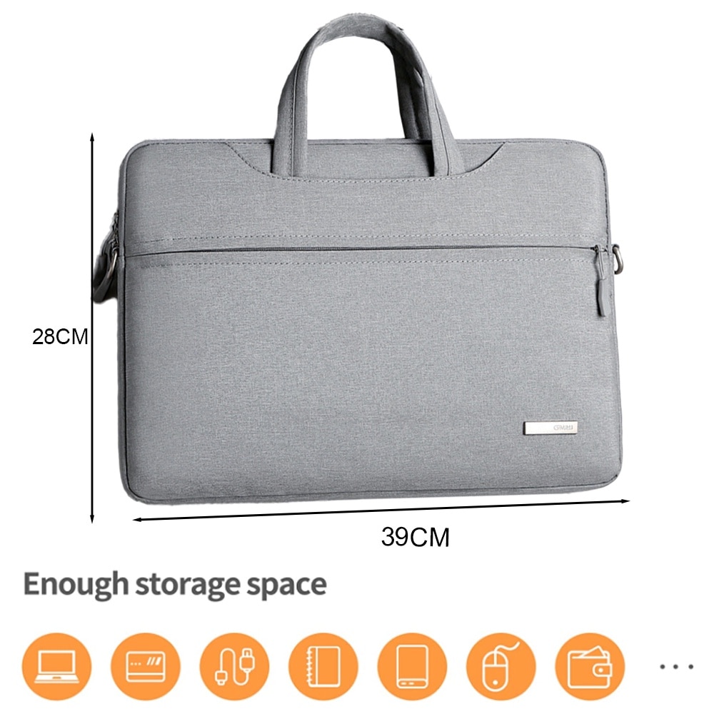 Geanta laptop AMRINUGL, capacitate mare, design usor, rezistenta la apa, gri