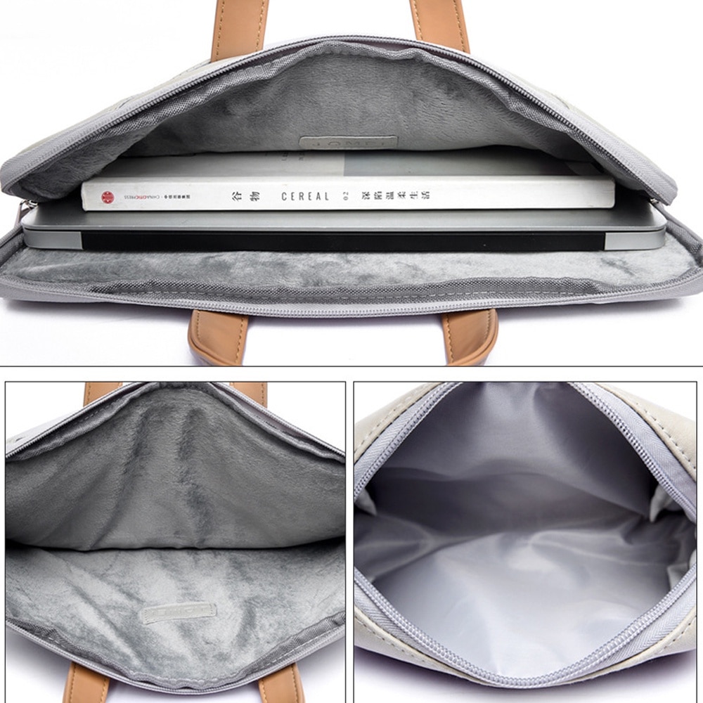 Geanta laptop AMRINUGL, 13.3-14 inch, impermeabila, gri, 35x2.5x28cm