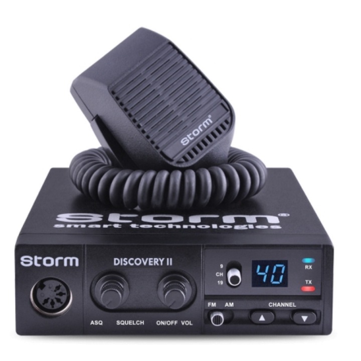 Радиостанция IdealSTORE Storm Discovery, честота (MHz) 26, 965-27, 405 MHz, SMD технология, 135 канала, AM/FM режими на автоматично шумоподтискане