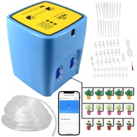 Sistem de Irigare Automat, Wacorresi®, Kit de Irigat Wifi La Radacina Plantelor, Florilor, Dispozitiv de Udare Automata Smart, Pentru 20 Ghivece, Sistem Inteligent cu Doua Pompe, Control Prin Aplicatie, 2 Moduri de Temporizare, Albastru/Galben