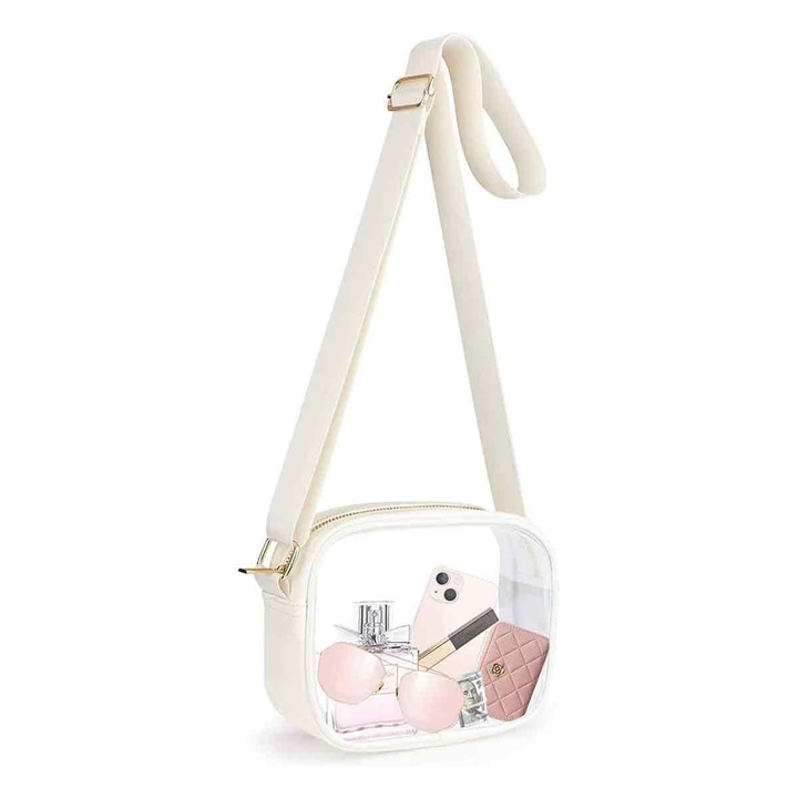 Дамска чанта AMRINUGL, PVC, бяла, 19.5x15x7см