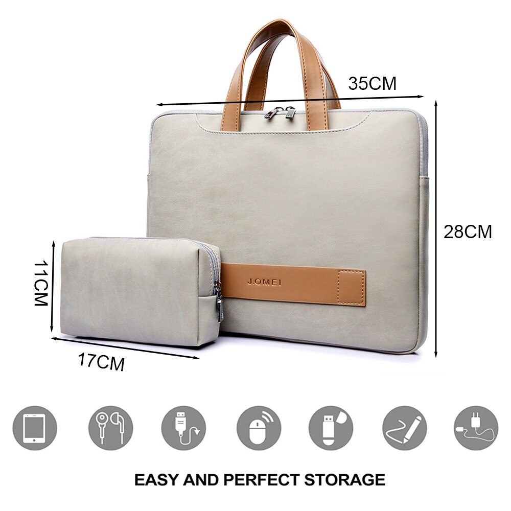 Geanta laptop AMRINUGL, 13.3-14 inch, impermeabila, gri, 35x2.5x28cm