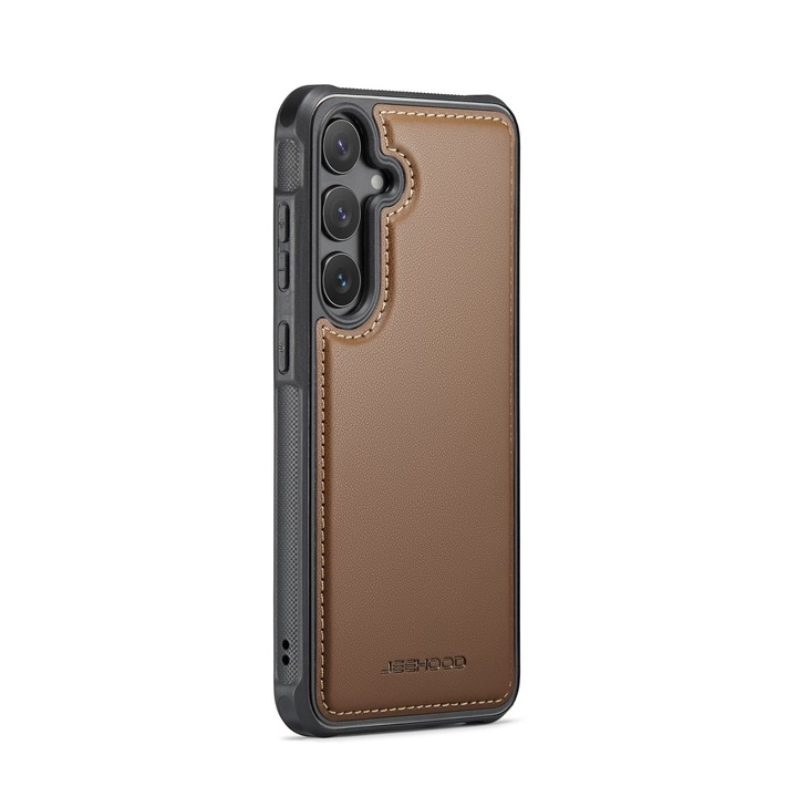 Husa pentru Samsung Galaxy S24 FE, CaseMe, protectie la camera, piele cu textura moale si aderenta in mana, back cover, Maro