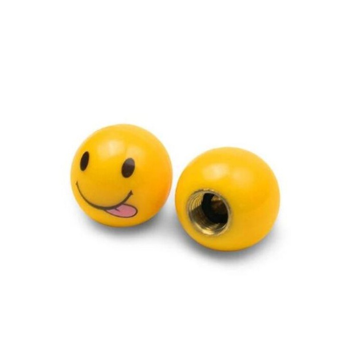 Csavaros kupak készlet, Emoji stílusú, 4 db, sárga
