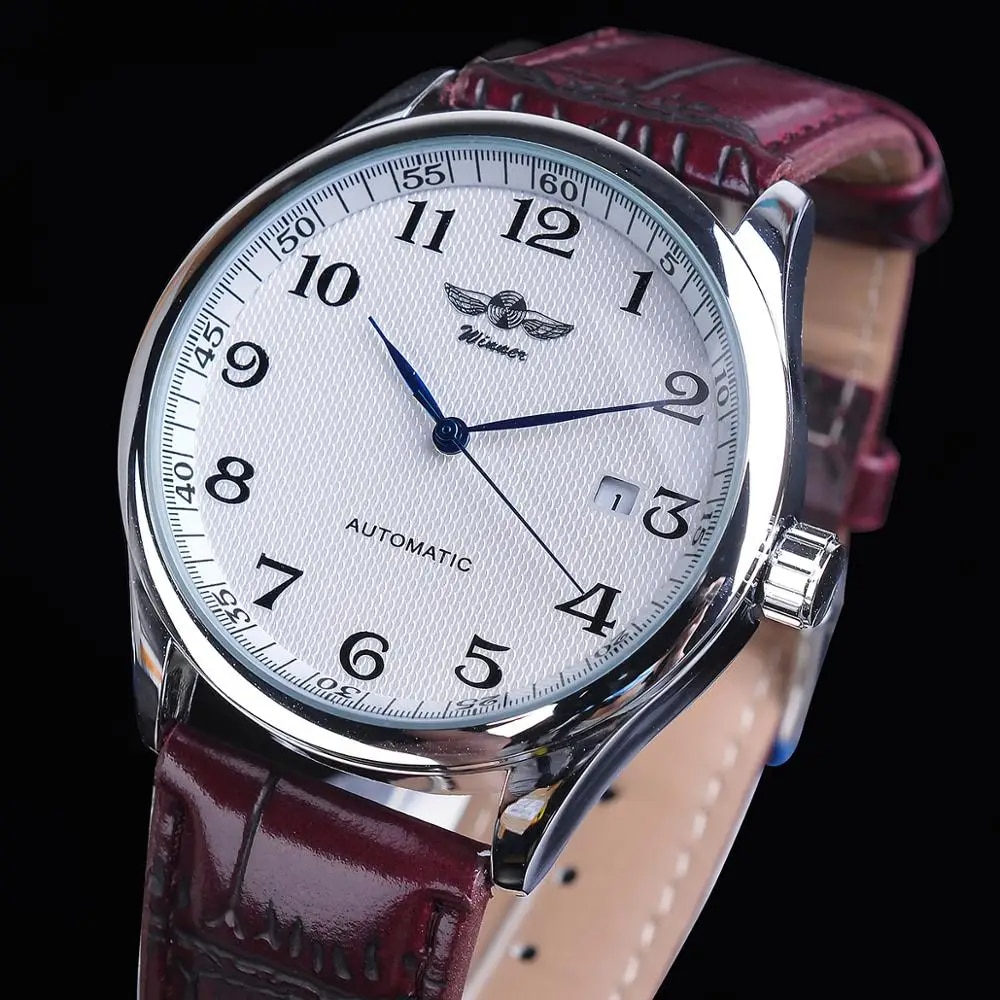 Ceas barbatesc de mana T-winner Mecanic Automatic Retro Minimalist ...