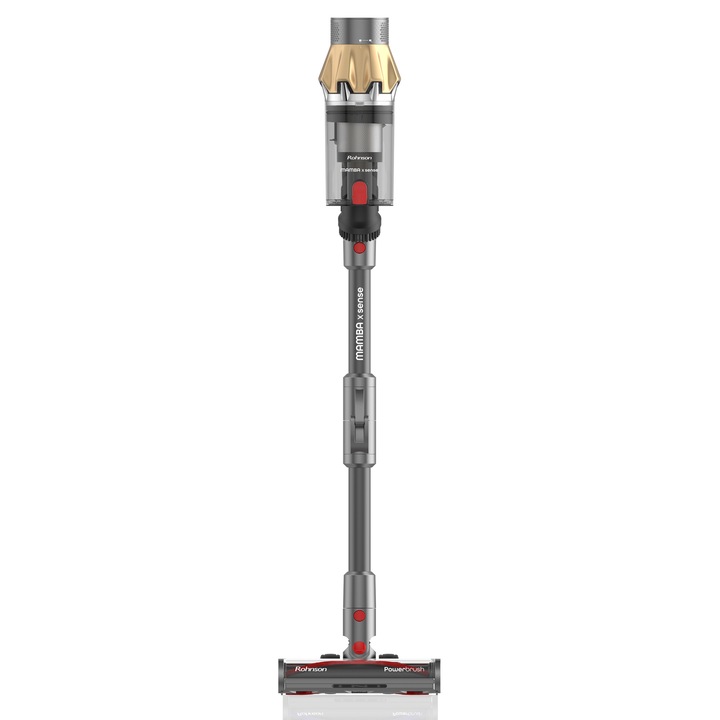 Aspirator vertical 2 in 1, Rohnson Mamba X Sense M15, 465 W, 28.8 V, 3000 mAh, cyclone, 35 kPa, autonomie 70 min
