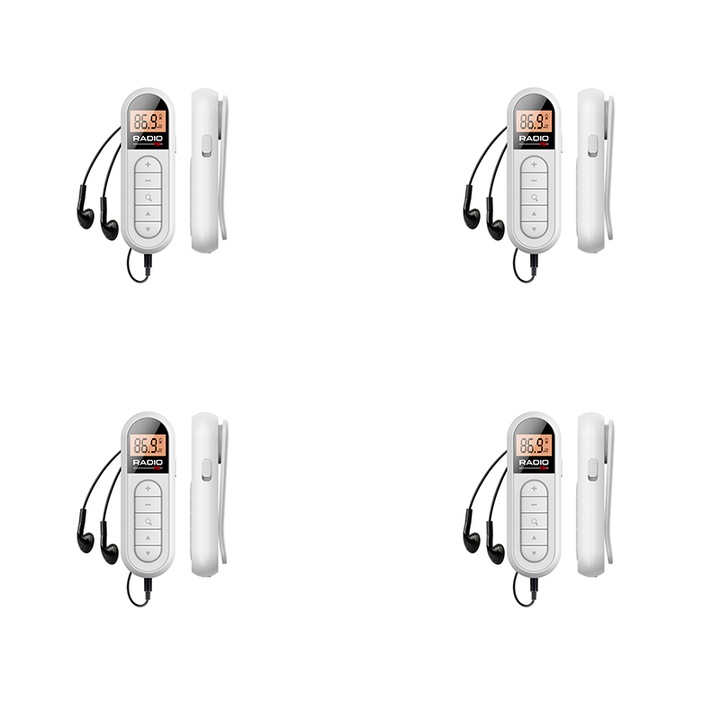 Set de 4 radiouri portabile ZOUN, un set de 4 radiouri, culoare alba