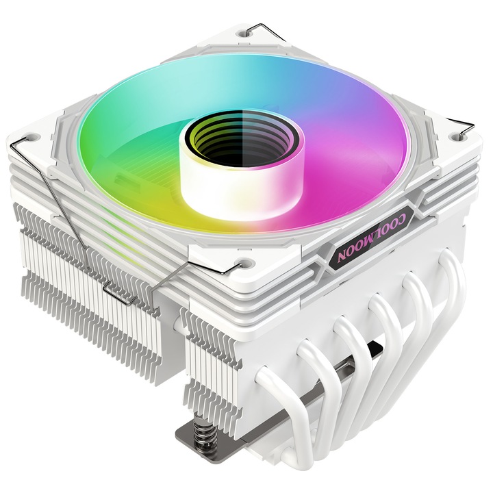 Cooler Procesor, 6 conducte de caldura, 2200 RPM, iluminare ARGB, compatibil cu Intel LGA 1366/115X/1200/1700, AMD AM5/AM4, 126x122x114mm