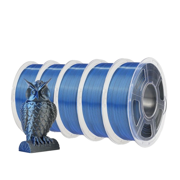 Filament 3D, albastru 1.75mm, set 5 role