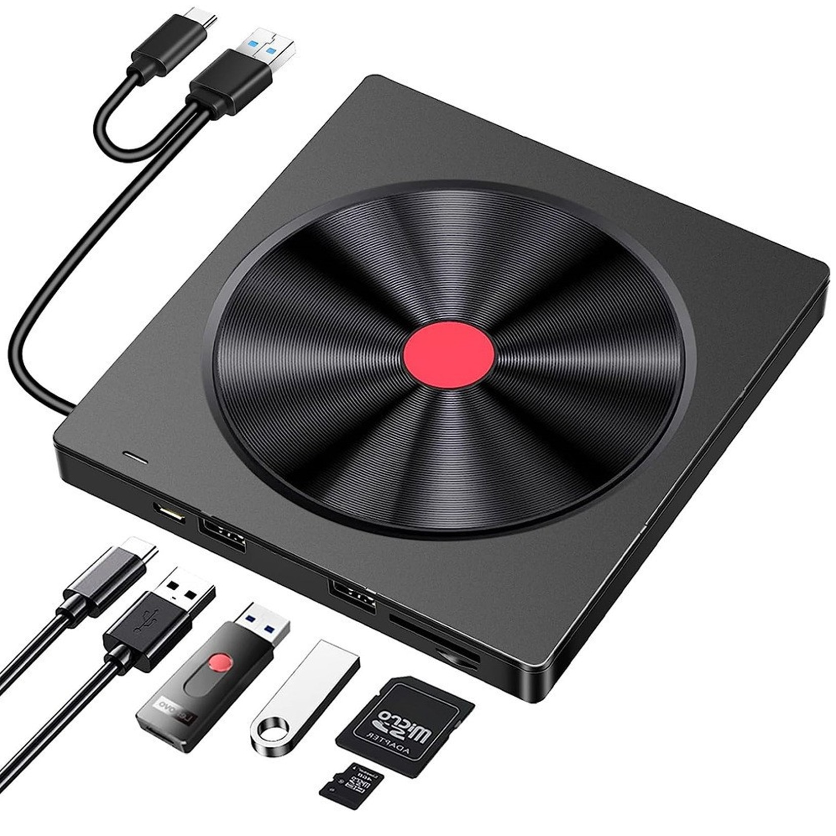 Unitate optica CD DVD externa ®, USB 3.0, CD DVD +/- RW, Negru